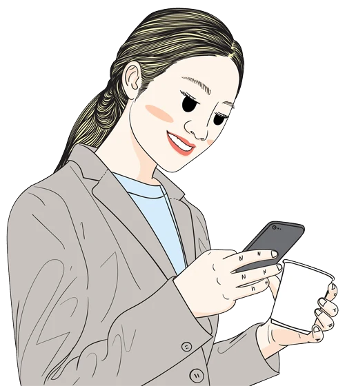 スマホで検索する女性